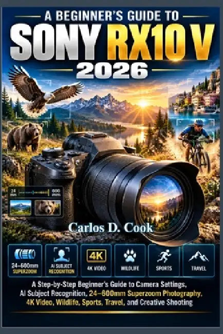 A Beginner's Guide to Sony Rx10 V 2026: A Step-by-Step Beginner's Guide to Camera Settings, AI Subject Recognition, 24-600mm Superzoom Photography, 4K by Carlos D. Cook