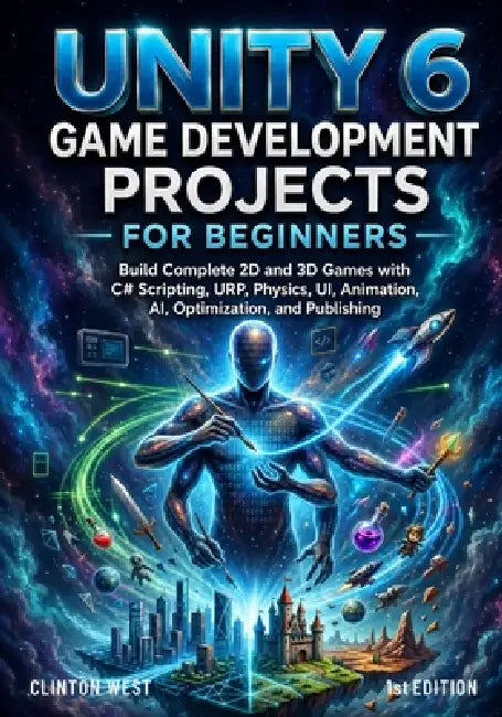 Unity 6 Game Development Projects for Beginners: Build Complete 2D and 3D Games with C# Scripting, URP, Physics, UI, Animation, AI, Optimization, and by Clinton West