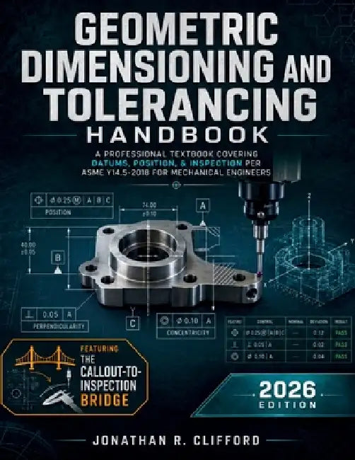 Geometric Dimensioning and Tolerancing Handbook: A Professional Textbook Covering Datums, Position, & Inspection per ASME Y14.5-2018 for Mechanical En by Jonathan R. Clifford