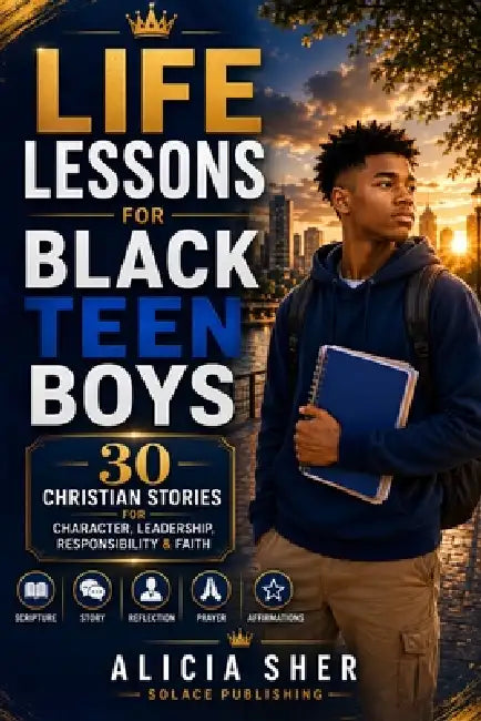 Life Lessons for Black Teen Boys: 30 Christian Stories, Scriptures, Reflections & Prayers for Character, Leadership, Responsibility & Faith by Solace Publishing