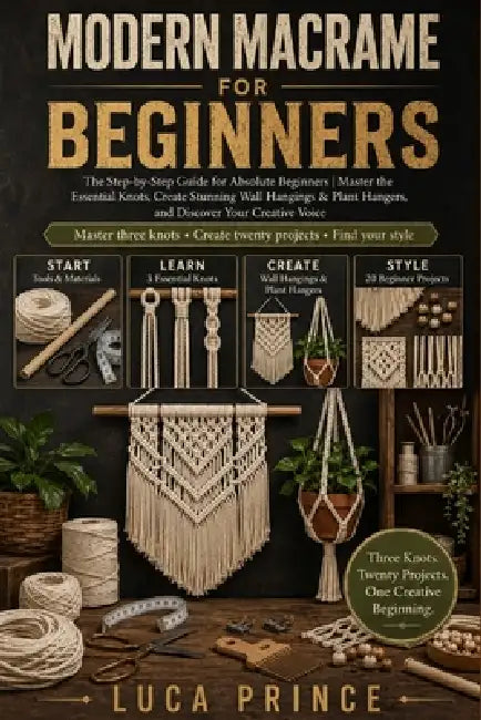 Modern Macrame for Beginners: The Step-by-Step Guide for Absolute Beginners Master the Essential Knots, Create Stunning Wall Hangings & Plant Hangers, by Luca Prince