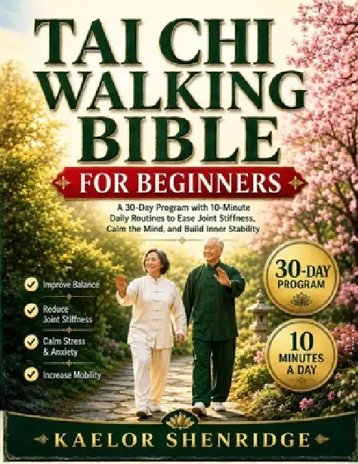 Tai Chi Walking Bible for Beginners: A 30-Day Program with 10-Minute Daily Routines to Ease Joint Stiffness, Calm the Mind, and Build Inner Stability by Kaelor Shenridge