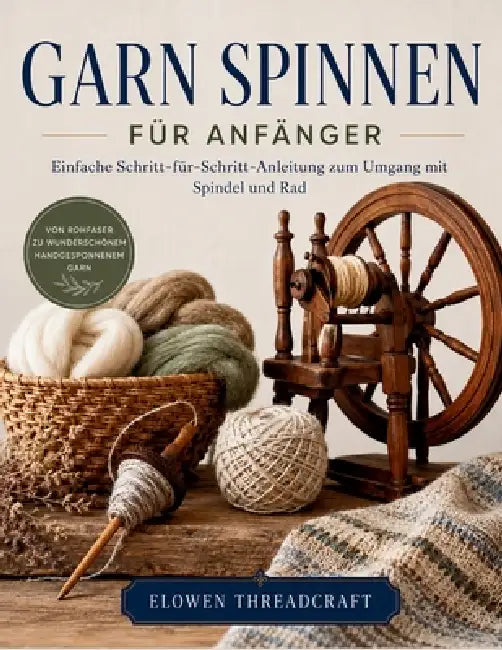 Garn Spinnen Für Anfänger: Einfache Schritt-für-Schritt-Anleitung zum Umgang mit Spindel und Rad by Elowen Threadcraft