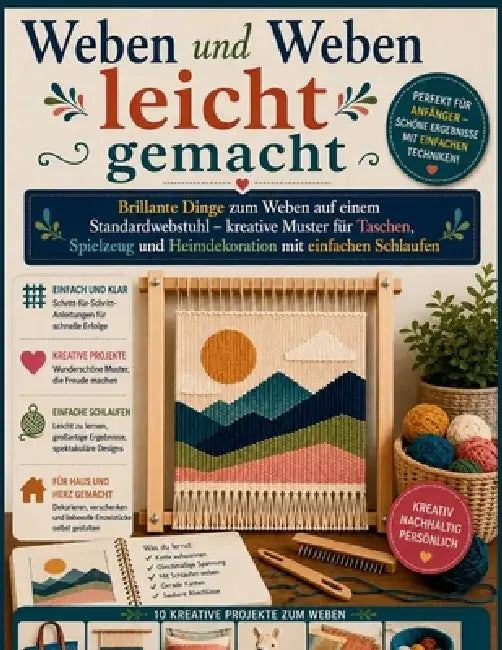 Weben und Weben leicht gemacht: Brillante Dinge zum Weben auf einem Standardwebstuhl - kreative Muster für Taschen, Spielzeug und Heimdekoration mit e by Vertex Gable, Regina Xander