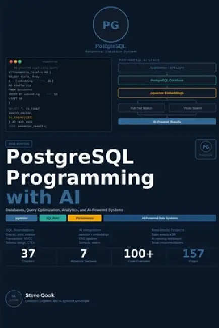PostgreSQL with AI: A Complete Beginner's Guide to PostgreSQL Databases, Query Optimization, Analytics, and AI-Powered Data Systems by Steve Cook