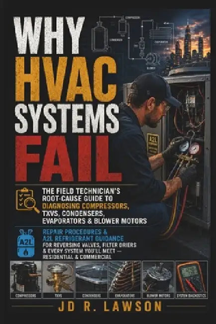 Why HVAC Systems Fail: The Field Technician's Root-Cause Guide to Diagnosing Compressors, TXVs, Condensers, Evaporators & Blower Motors by Jd R. Lawson
