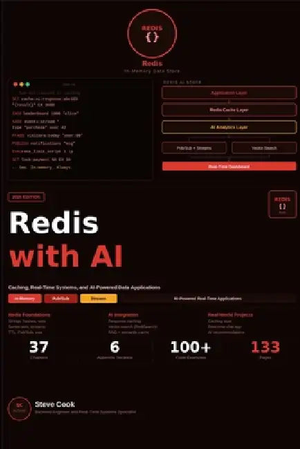 Redis with AI: A Complete Beginner's Guide to Redis, Caching, Real-Time Systems, and AI-Powered Data Applications by Steve Cook