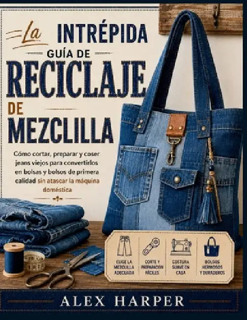 La intrépida guía de reciclaje de mezclilla: Cómo cortar, preparar y coser jeans viejos para convertirlos en bolsas y bolsos de primera calidad sin at by Alex Harper, Jeffrey Suitman