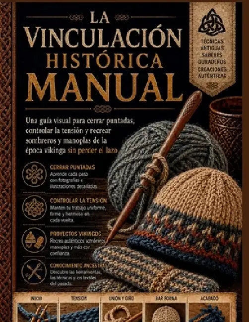 La vinculación histórica Manual: Una guía visual para cerrar puntadas, controlar la tensión y recrear sombreros y manoplas de la época vikinga sin per by Alex Harper, Lexi Vine
