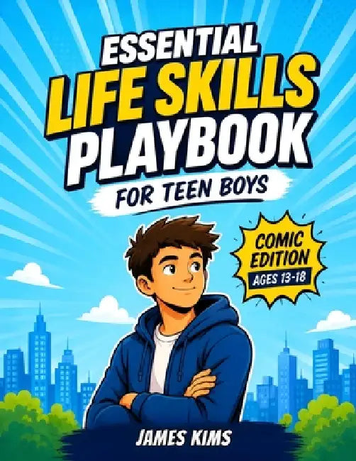 Essential Life Skills Playbook For Teen Boys: 50+ Practical Tools for Ages 13-18 with Scripts, Checklists, Challenges, Money Basics, Communication, Co by James Kims