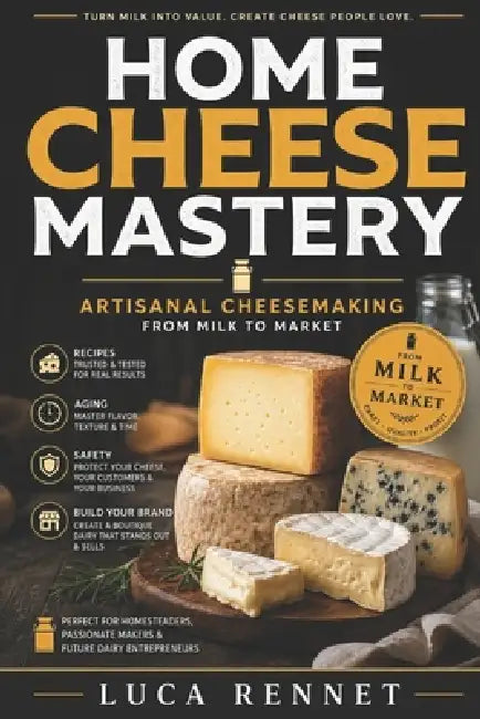 Home Cheese Mastery: Artisanal Cheesemaking from Milk to Market, Recipes, Aging, Safety & Building a Boutique Dairy Brand by Alice Schwartz, Luca Rennet