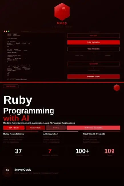 Ruby Programming with AI: A Complete Beginner's Guide to Modern Ruby Development, Automation, and AI-Powered Applications by Steve Cook