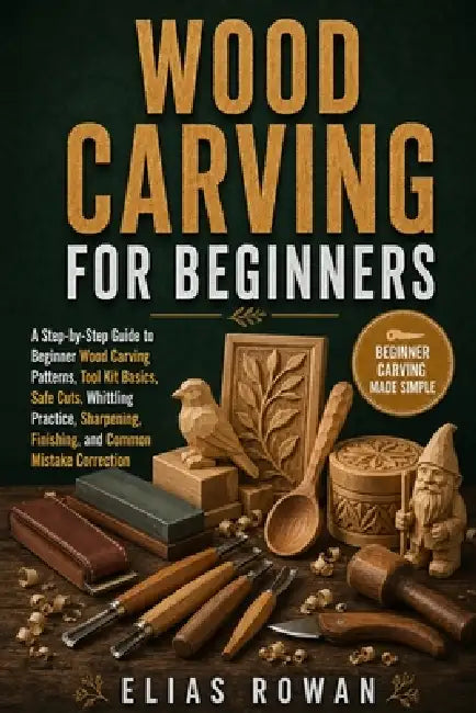 Wood Carving for Beginners: A Step-by-Step Guide to Beginner Wood Carving Patterns, Tool Kit Basics, Safe Cuts, Whittling Practice, Sharpening, Finish by Elias Rowan