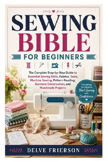 Sewing Bible for Beginners: The Complete Step-by-Step Guide to Essential Sewing Skills, Fabrics, Tools, Machine Sewing, Pattern Reading, Garment Const by Delve Frierson