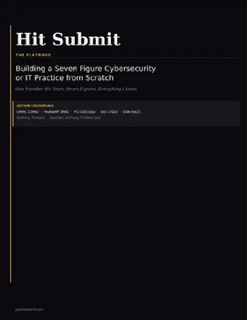 Hit Submit: The Playbook for Building a Seven Figure Cybersecurity or IT Practice from Scratch by Anthony Timbers