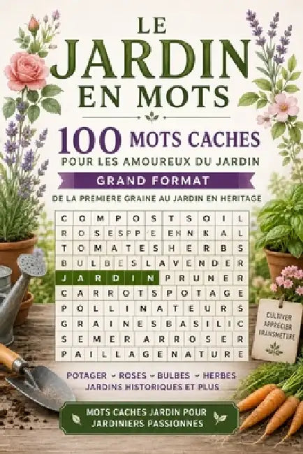 Le Jardin en Mots: 100 Mots Caches pour les Amoureux du Jardin - Grand Format, de la Premiere Graine au Jardin en Heritage: Mots Caches Jardin pour Ja by Lucas F