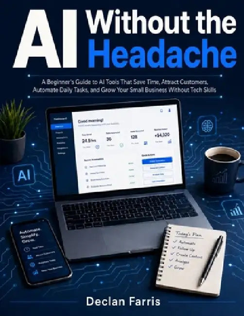 AI Without the Headache: A Beginner's Guide to AI Tools That Save Time, Attract Customers, Automate Daily Tasks, and Grow Your Small Business Without by Declan Farris