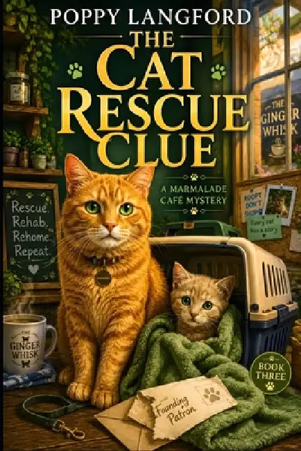 The Cat Rescue Clue: A Cozy Cat Rescue Mystery with an Amateur Sleuth and a Clever Café Cat by Poppy Langford