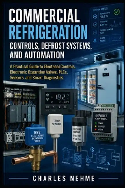 Commercial Refrigeration Controls, Defrost Systems, and Automation: A Practical Guide to Electrical Controls, Electronic Expansion Valves, PLCs, Senso by Charles Nehme