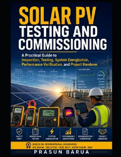 Solar PV Testing and Commissioning: A Practical Guide to Inspection, Testing, System Energization, Performance Verification, and Project Handover by Prasun Barua