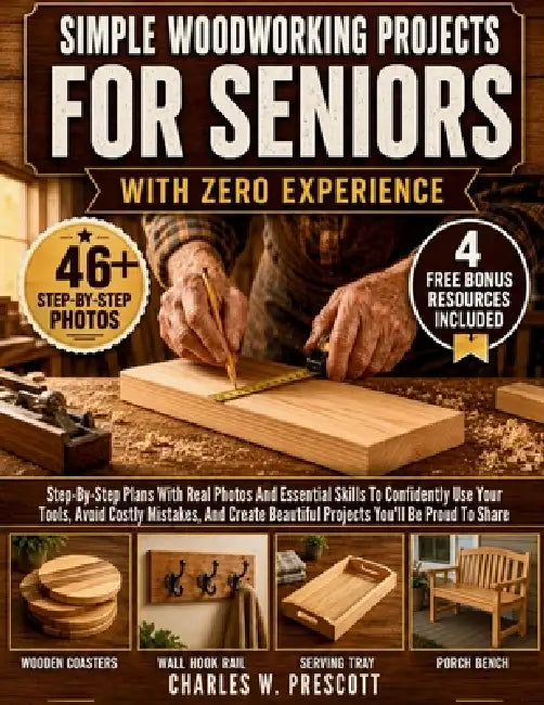 Simple Woodworking Projects For Seniors With Zero Experience: Step-By-Step Plans With Real Photos And Essential Skills To Confidently Use Your Tools, by Charles W. Prescott