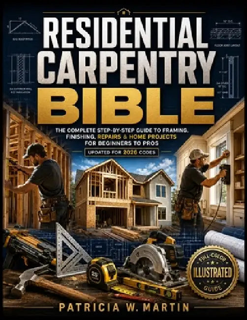 Residential Carpentry Bible: The Complete Step-by-Step Guide to Framing, Finishing, Repairs & Home Projects for Beginners to Pros (Updated for 2026 Co by Patricia W. Martin