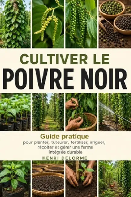Cultiver le Poivre Noir: Guide pratique pour planter, tuteurer, fertiliser, irriguer, récolter et gérer une ferme intégrée durable by Henri Delorme