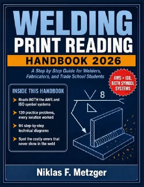 Welding Print Reading Handbook: A Step by Step Guide for Welders, Fabricators, and Trade School Students by Niklas F. Metzger