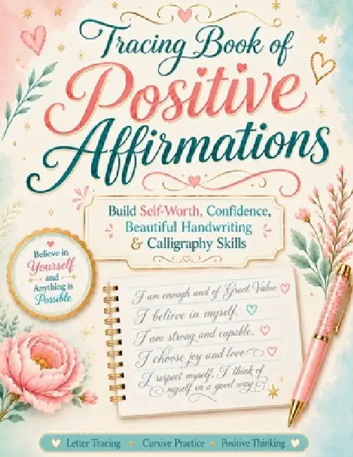 Tracing Book of Positive Affirmations: Help Build Self-Worth, Confidence, Beautiful Handwriting and Calligraphy Skills with Guided Practice by Butterfly Heart