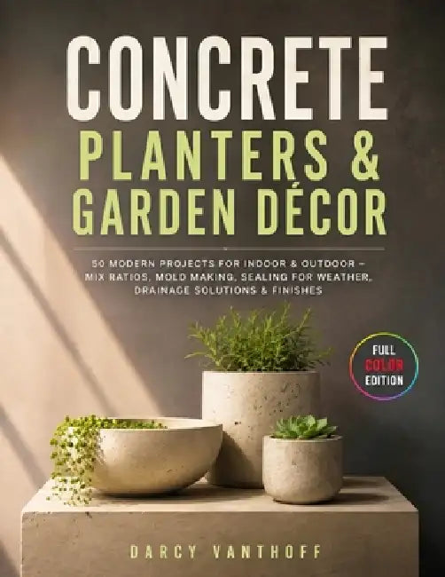 Concrete Planters & Garden Décor: 50 Modern Projects for Indoor & Outdoor - Mix Ratios, Mold Making, Sealing for Weather, Drainage Solutions & Finishe by Darcy Vanthoff