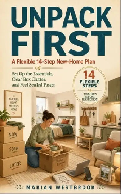Unpack First: A Flexible 14-Step New-Home Plan to Set Up the Essentials, Clear Box Clutter, and Feel Settled Faster by Marian Westbrook