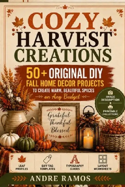 Cozy Harvest Creations: 50+ Original DIY Fall Home Decor Projects to Create Warm, Beautiful Spaces on Any Budget by Andre Ramos