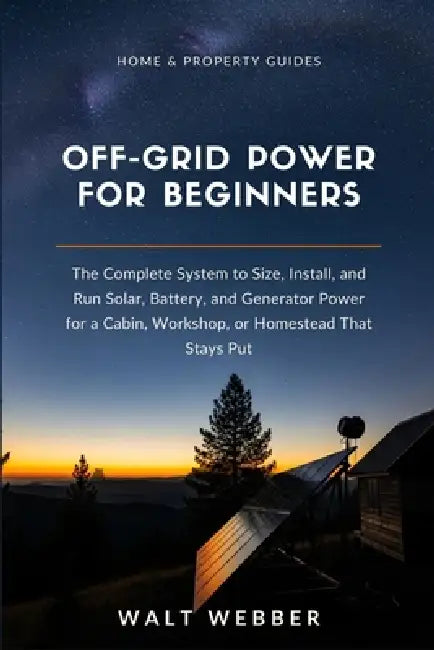 Off-Grid Power for Beginners: The Complete System to Size, Install, and Run Solar, Battery, and Generator Power for a Cabin, Workshop, or Homestead Th by Walt Webber