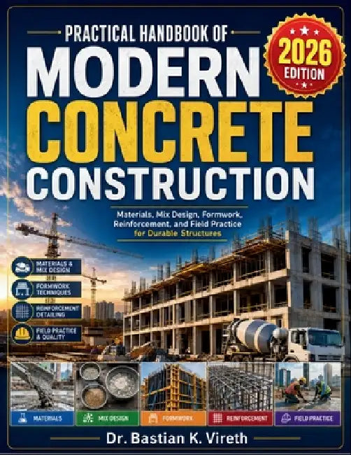 Practical Handbook of Modern Concrete Construction: Materials, Mix Design, Formwork, Reinforcement, and Field Practice for Durable Structures by Bastian K. Vireth