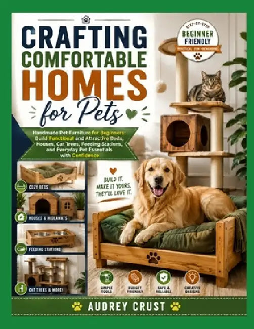 Crafting Comfortable Homes for Pets: Handmade Pet Furniture for Beginners: Build Functional and Attractive Beds, Houses, Cat Trees, Feeding Stations, by Audrey Crust