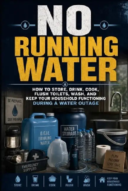 No Running Water: How to Store, Drink, Cook, Flush Toilets, Wash, and Keep Your Household Functioning During a Water Outage by V. Rhea