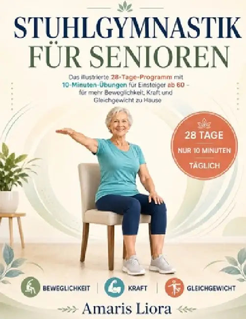 Stuhlgymnastik Für Senioren: Das illustrierte 28-Tage-Programm mit 10-Minuten-Übungen für Einsteiger ab 60 - für mehr Beweglichkeit, Kraft und Gleichg by Amaris Liora