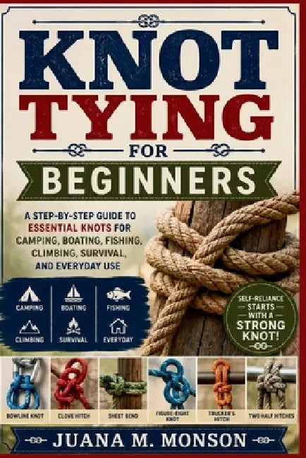 Knot Tying for Beginners: A Step-by-Step Guide to Essential Knots for Camping, Boating, Fishing, Climbing, Survival, and Everyday Use by Juana M. Monson