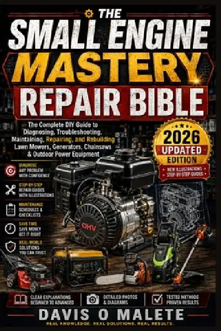 The Small Engine Mastery Repair Bible: The Complete DIY Guide to Diagnosing, Troubleshooting, Maintaining, Repairing, and Rebuilding Lawn Mowers, Gene by Davis O. Malete