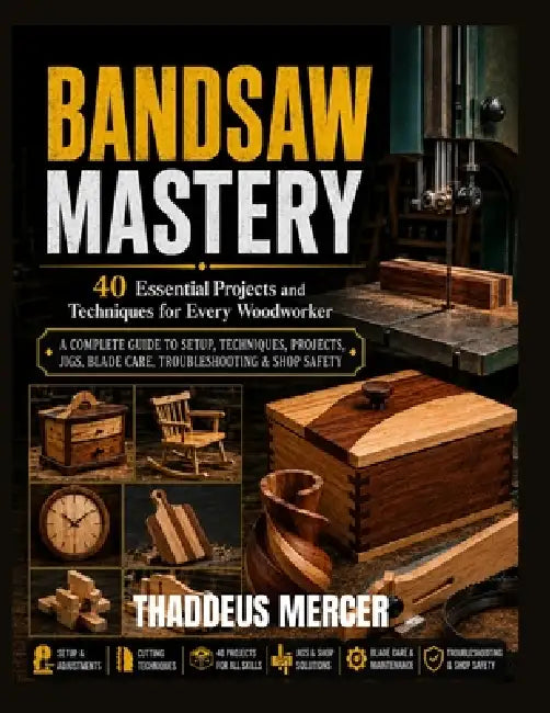 Bandsaw Mastery: 40 Essential Projects and Techniques for Every Woodworker. A Complete Guide to Setup, Techniques, Projects, Jigs, Blade Care, Trouble by Thaddeus Mercer