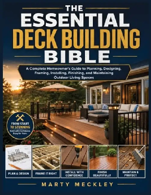 The Essential Deck Building Bible: A Complete Homeowner's Guide to Planning, Designing, Framing, Installing, Finishing, and Maintaining Outdoor Living by Marty Meckley