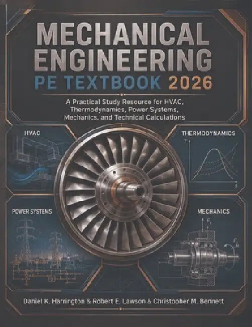 Mechanical Engineering PE Textbook 2026: A Practical Study Resource for HVAC, Thermodynamics, Power Systems, Mechanics, and Technical Calculations by Robert E. Lawson, Christopher M. Bennett, Daniel K. Harrington