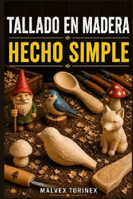 Tallado En Madera Hecho Simple: Guía paso a paso para principiantes con proyectos de tallado, patrones, técnicas de cuchillo, selección de madera y co by Malvex Torinex