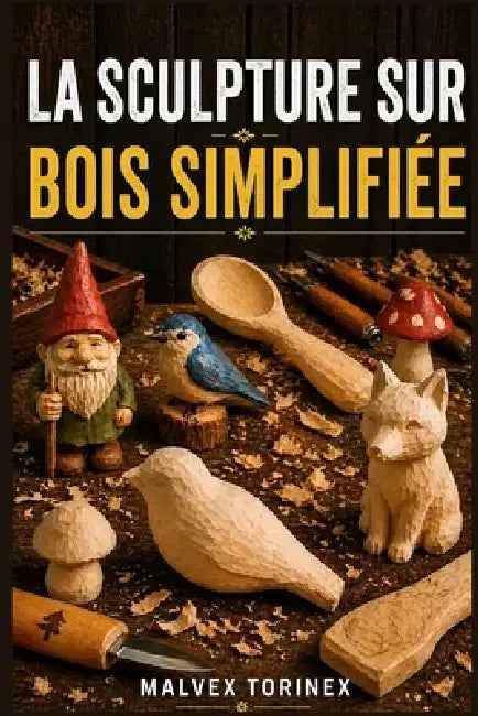 La Sculpture Sur Bois Simplifiée: Guide pas à pas pour débutants: projets de sculpture sur bois, modèles, techniques au couteau, choix du bois et coup by Malvex Torinex