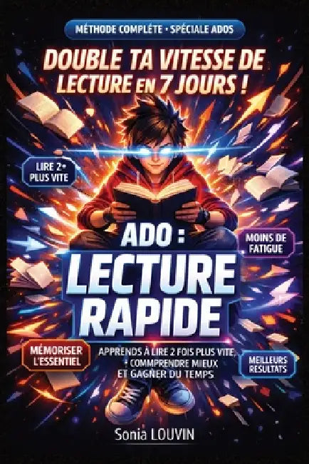 ADO: LECTURE RAPIDE - APPRENDS À LIRE 2 FOIS PLUS VITE, COMPRENDRE MIEUX ET GAGNER DU TEMPS: Lecture rapide, concentration, mémoire, compréhension - l by Sonia Louvin