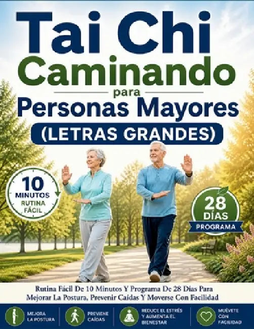 Tai Chi Caminando para Personas Mayores (LETRAS GRANDES): Rutina Fácil De 10 Minutos Y Programa De 28 Días Para Mejorar La Postura, Prevenir Caídas Y by Gem Tray