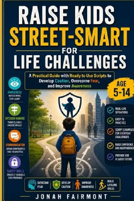 Raise kids street-smart for life challenges: A Practical Guide with Ready to Use Scripts to Develop Caution, Overcome Fear, and Improve Awareness by Jonah Fairmont