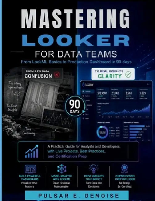 MASTERING LOOKER FOR DATA TEAMS - From LookML Basics to Production Dashboards in 90 Days: A Practical Guide for Analysts and Developers, with Live Pro by Pulsar E. Denoise