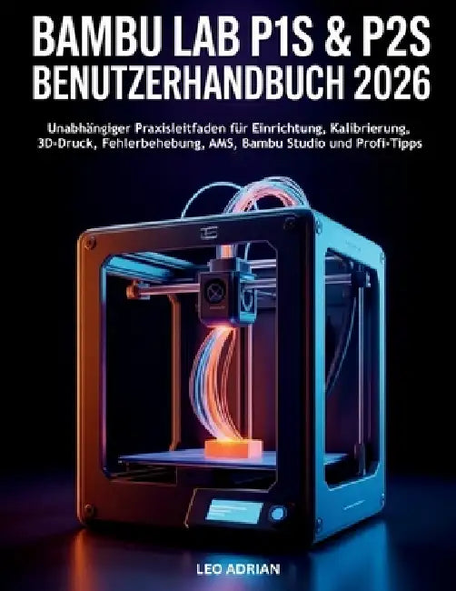 Bambu Lab P1S & P2S Benutzerhandbuch 2026: Unabhängiger Praxisleitfaden für Einrichtung, Kalibrierung, 3D-Druck, Fehlerbehebung, AMS, Bambu Studio und by Leo Adrian