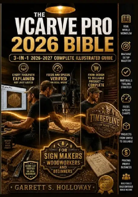 The VCarve Pro 2026 Bible: 2026 3-in-1 Illustrated Guide for CNC Router Beginners, Sign Makers and Woodworkers to Master V-Carving, Toolpaths, Feeds a by Garrett S. Holloway